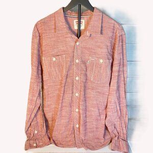 Levi’s Men’s XL Button Up Shirt Red Slub Chambray Casual Western 3LDLW180 Vtg